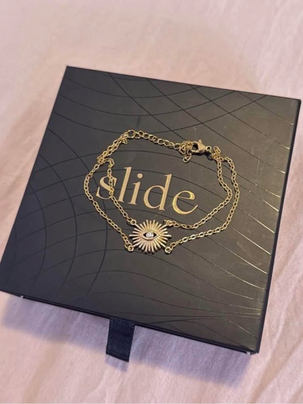 Gold Sunburst Eye Chain Bracelet